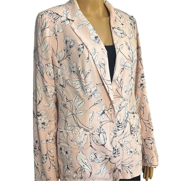 Roz & Ali Women's Floral Blazer Jacket Pink Size 8 NWOT Tailored Fit - Picture 2 of 5
